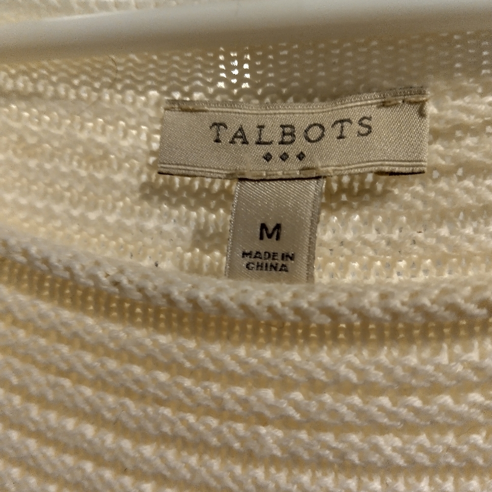 Talbots Cream Knit Sweater - Size M